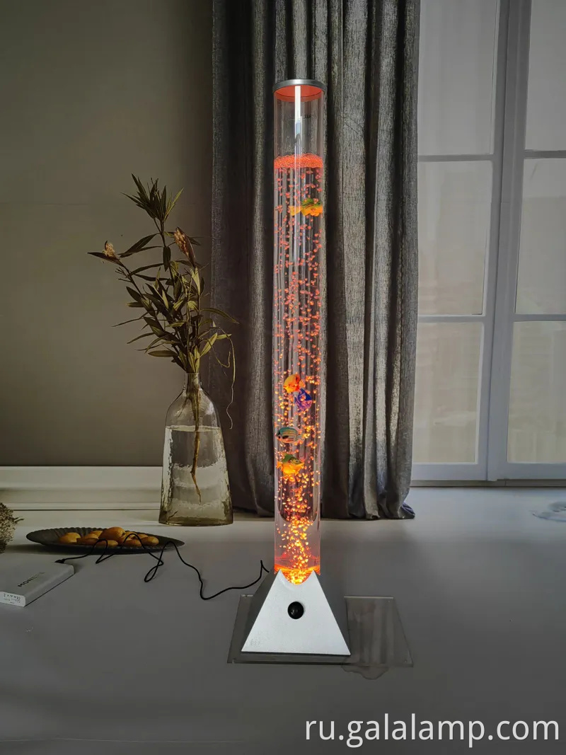 Живой фэнтезийный пузырьный аквариум с красочной рыбой и световыми эффектами